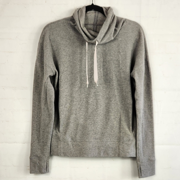 Lululemon Go Forward Cowl Neck Fleece Pullover Sweater Heathered Light Grey 6 - Picture 2 of 12